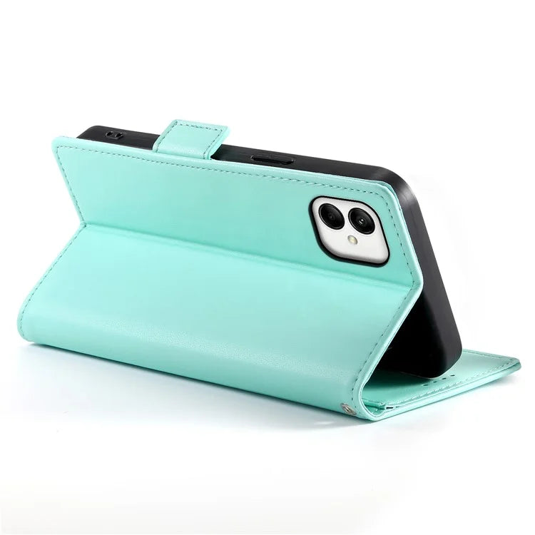 DF-010 For Samsung Galaxy A05 4G Case Leather Phone Cover with Card Holders Magnetic Side Buckle