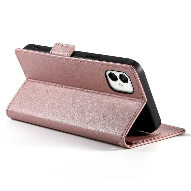 DF-010 For Samsung Galaxy A05 4G Case Leather Phone Cover with Card Holders Magnetic Side Buckle