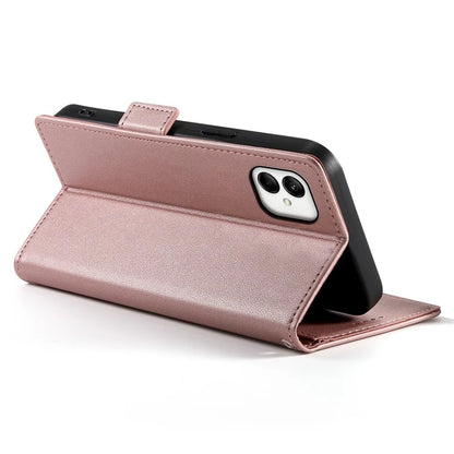 DF-010 For Samsung Galaxy A05 4G Case Leather Phone Cover with Card Holders Magnetic Side Buckle