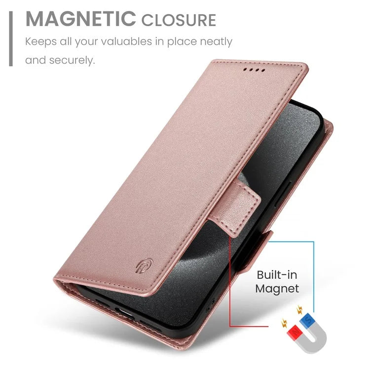 DF-010 For Samsung Galaxy A05 4G Case Leather Phone Cover with Card Holders Magnetic Side Buckle