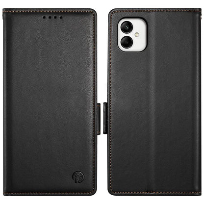 DF-010 For Samsung Galaxy A05 4G Case Leather Phone Cover with Card Holders Magnetic Side Buckle