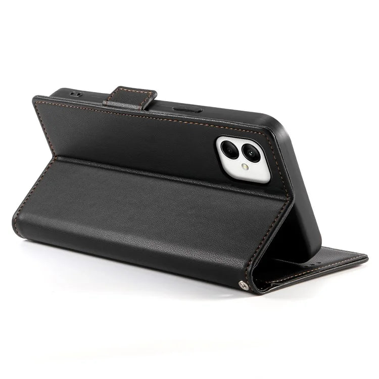 DF-010 For Samsung Galaxy A05 4G Case Leather Phone Cover with Card Holders Magnetic Side Buckle