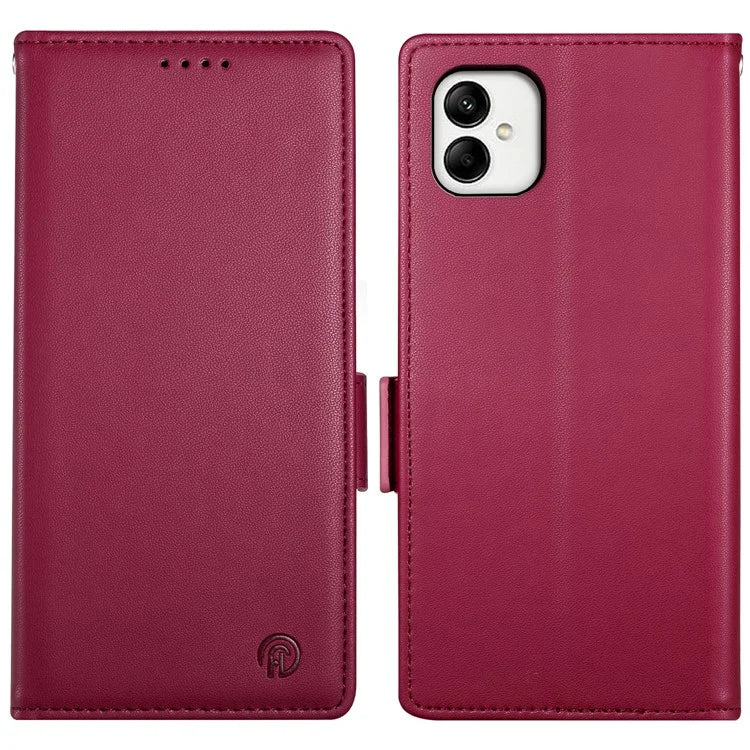 DF-010 For Samsung Galaxy A05 4G Case Leather Phone Cover with Card Holders Magnetic Side Buckle