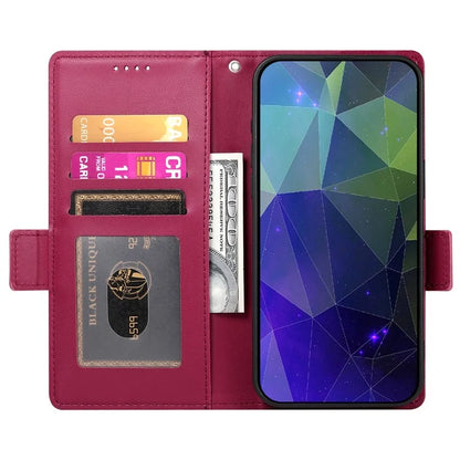 DF-010 For Samsung Galaxy A05 4G Case Leather Phone Cover with Card Holders Magnetic Side Buckle