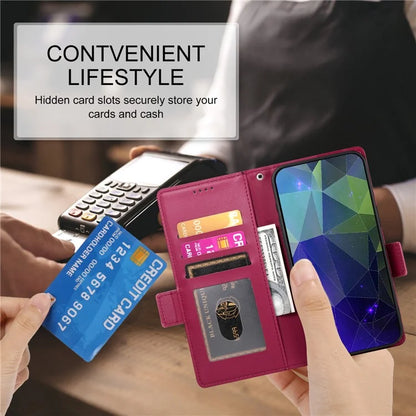 DF-010 For Samsung Galaxy A05 4G Case Leather Phone Cover with Card Holders Magnetic Side Buckle