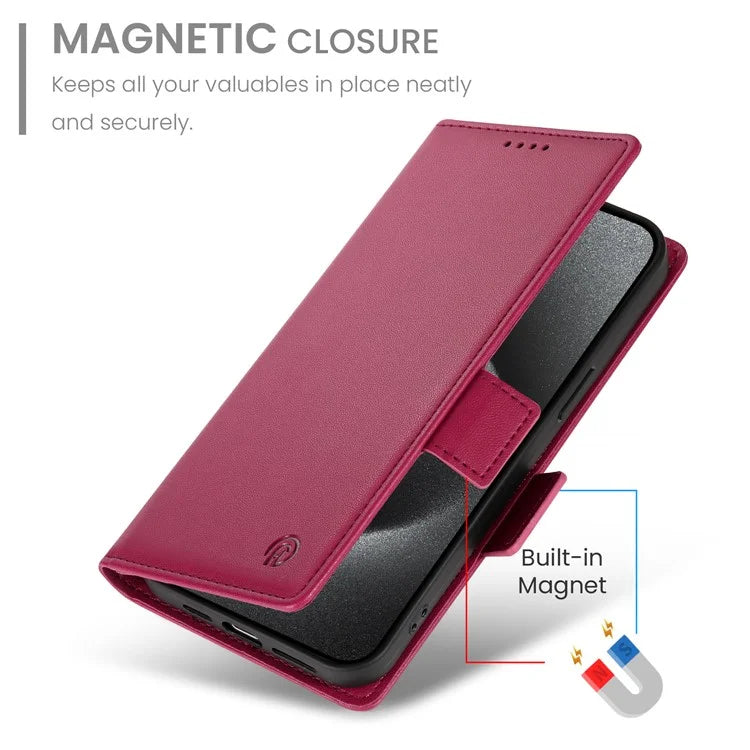 DF-010 For Samsung Galaxy A05 4G Case Leather Phone Cover with Card Holders Magnetic Side Buckle