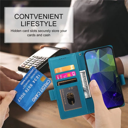 DF-010 For Samsung Galaxy A05 4G Case Leather Phone Cover with Card Holders Magnetic Side Buckle