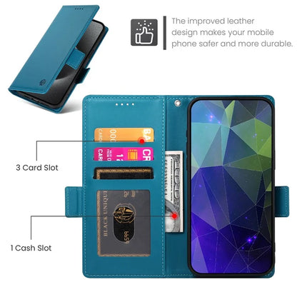 DF-010 For Samsung Galaxy A05 4G Case Leather Phone Cover with Card Holders Magnetic Side Buckle
