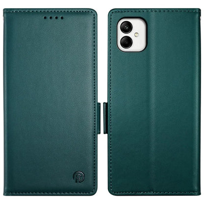 DF-010 For Samsung Galaxy A05 4G Case Leather Phone Cover with Card Holders Magnetic Side Buckleish Green