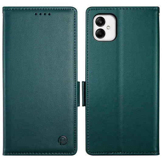 DF-010 For Samsung Galaxy A05 4G Case Leather Phone Cover with Card Holders Magnetic Side Buckleish Green