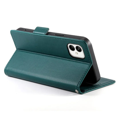 DF-010 For Samsung Galaxy A05 4G Case Leather Phone Cover with Card Holders Magnetic Side Buckleish Green