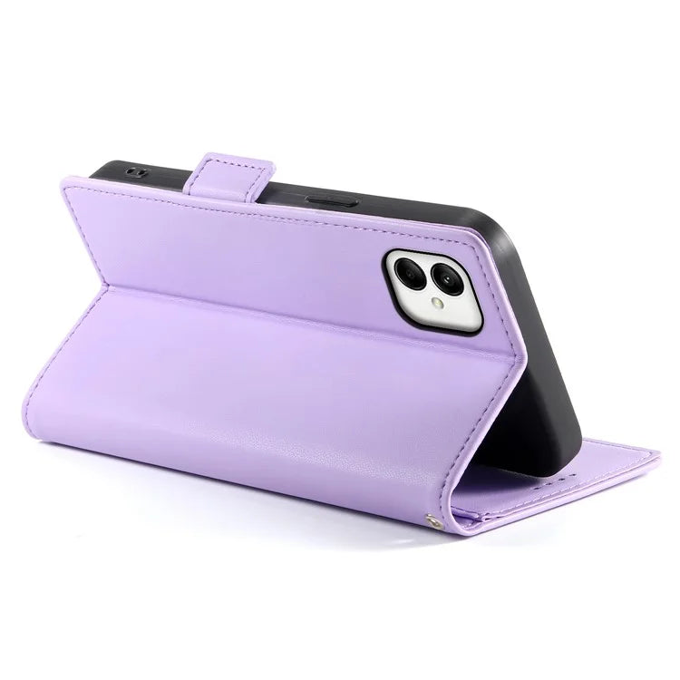 DF-010 For Samsung Galaxy A05 4G Case Leather Phone Cover with Card Holders Magnetic Side Buckle