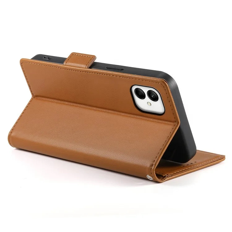 DF-010 For Samsung Galaxy A05 4G Case Leather Phone Cover with Card Holders Magnetic Side Buckle