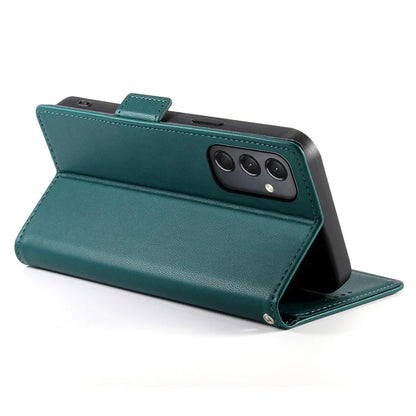 DF-010 For Samsung Galaxy A24 4G (162.1 x 77.6 x 8.3mm) Case PU Leather Wallet Stand Phone Coverish Green