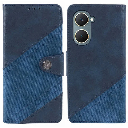 For vivo Y03 Case PU Leather Phone Cover Folio Wallet Crazy Texture Splicing
