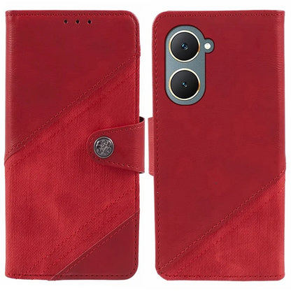 For vivo Y03 Case PU Leather Phone Cover Folio Wallet Crazy Texture Splicing