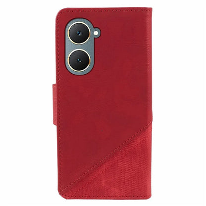 For vivo Y03 Case PU Leather Phone Cover Folio Wallet Crazy Texture Splicing