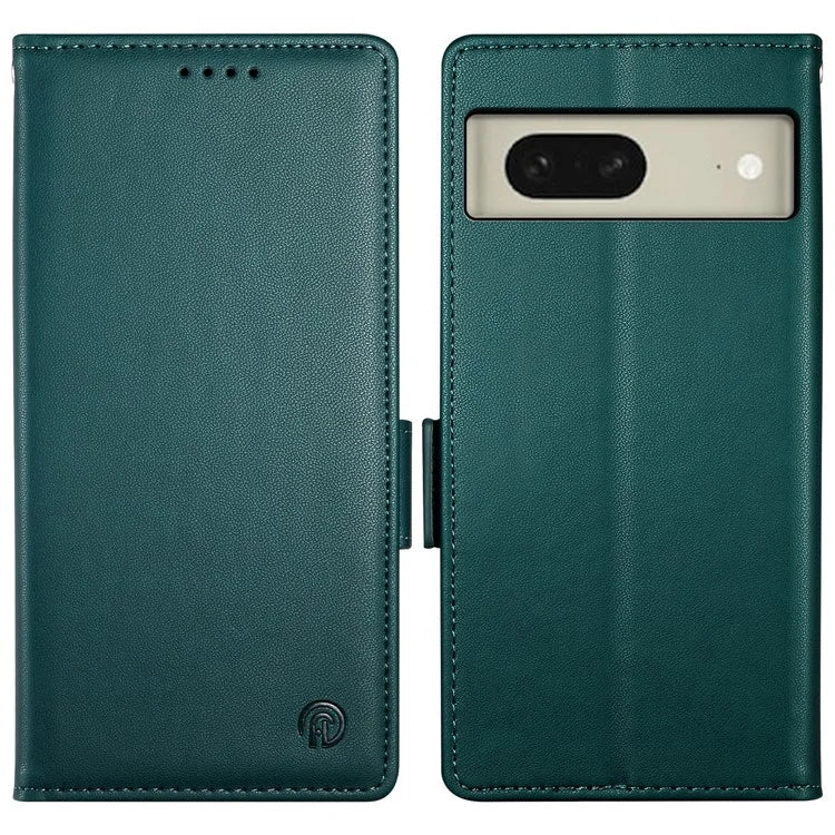 DF-010 For Google Pixel 8 Case Side Clasps PU Leather Full Protection Phone Coverish Green