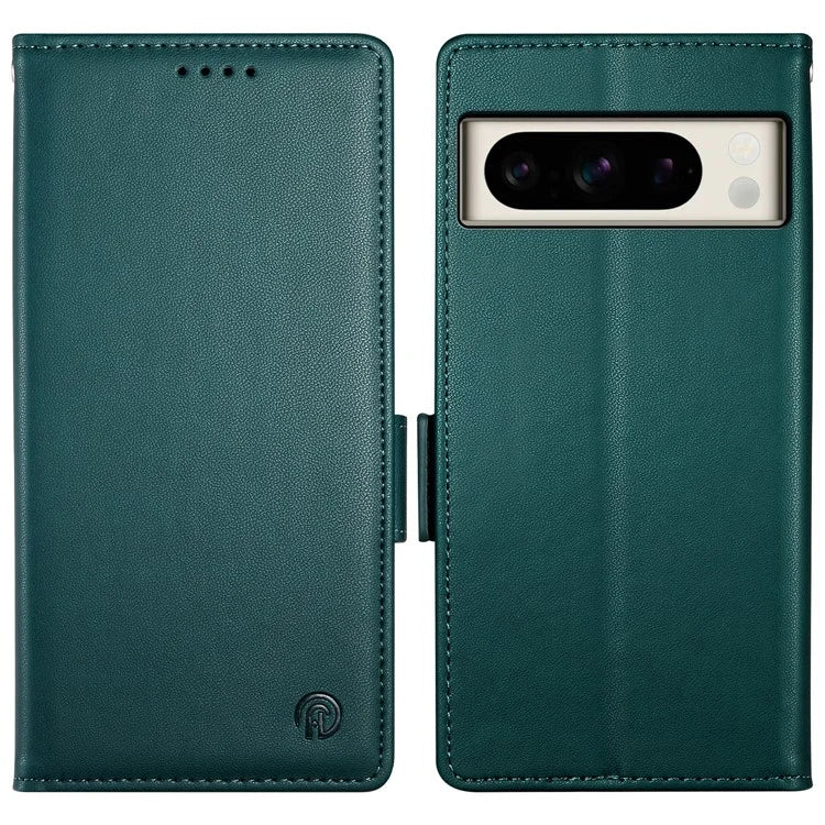 DF-010 For Google Pixel 8 Pro Mobile Phone Case Side Magnetic Clasps Leather Stand Phone Coverish Green