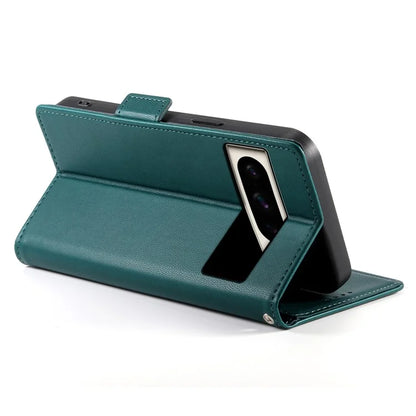 DF-010 For Google Pixel 8 Pro Mobile Phone Case Side Magnetic Clasps Leather Stand Phone Coverish Green