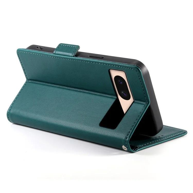 DF-010 For Google Pixel 8a Case PU Leather Wallet Stand Phone Coverish Green