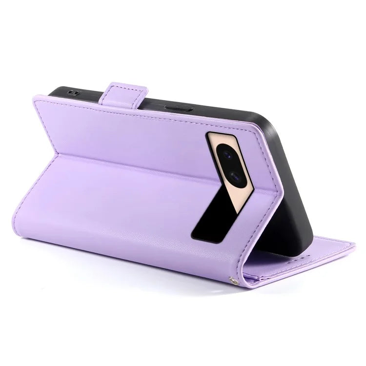 DF-010 For Google Pixel 8a Case PU Leather Wallet Stand Phone Cover