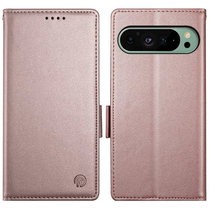DF-010 For Google Pixel 9 / 9 Pro Case Side Magnetic Clasps Leather Stand Phone Cover
