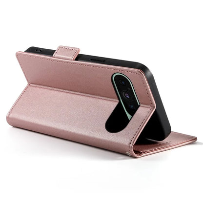 DF-010 For Google Pixel 9 / 9 Pro Case Side Magnetic Clasps Leather Stand Phone Cover