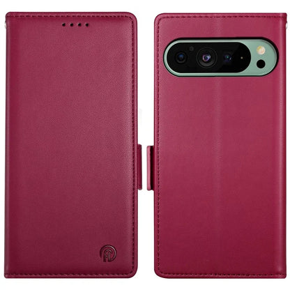 DF-010 For Google Pixel 9 / 9 Pro Case Side Magnetic Clasps Leather Stand Phone Cover