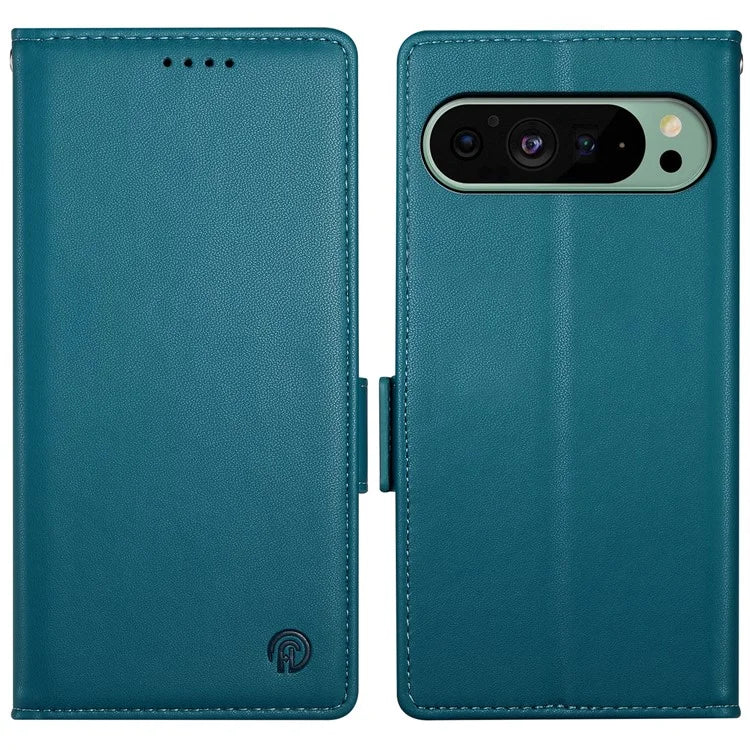 DF-010 For Google Pixel 9 / 9 Pro Case Side Magnetic Clasps Leather Stand Phone Cover