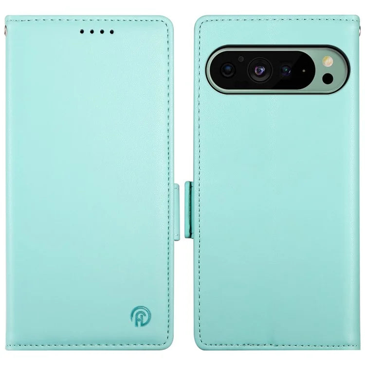 DF-010 For Google Pixel 9 / 9 Pro Case Side Magnetic Clasps Leather Stand Phone Cover