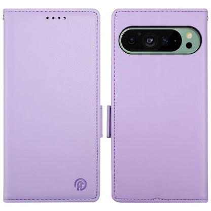 DF-010 For Google Pixel 9 / 9 Pro Case Side Magnetic Clasps Leather Stand Phone Cover