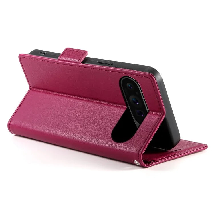 DF-010 For Google Pixel 9 Pro XL Case PU Leather Wallet Stand Phone Cover