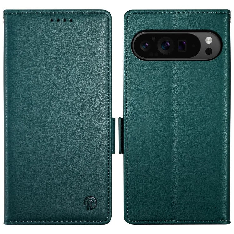 DF-010 For Google Pixel 9 Pro XL Case PU Leather Wallet Stand Phone Coverish Green