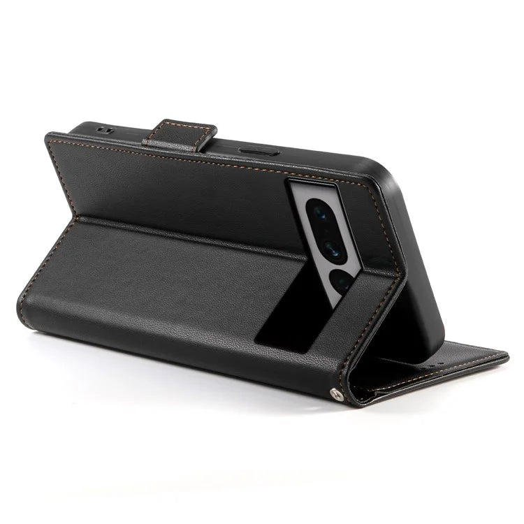 DF-010 For Google Pixel 7 Pro 5G Case Wallet Leather Phone Cover Flip Stand View Magnetic Protect