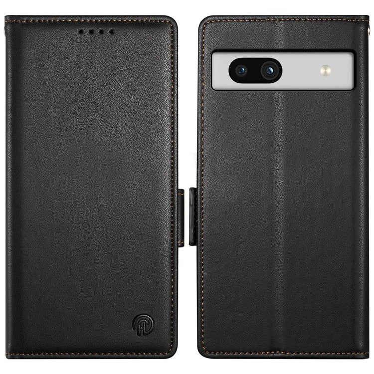 DF-010 For Google Pixel 7a Case Dual Magnetic Clasps PU Leather Flip Phone Cover