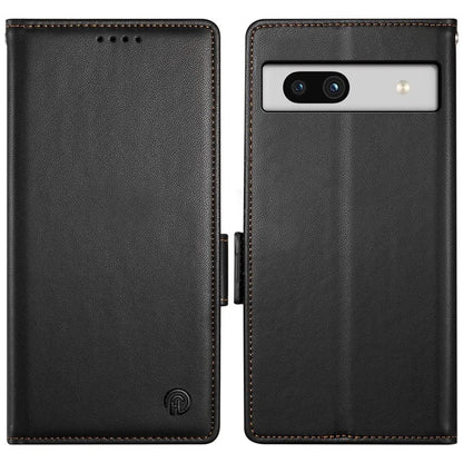 DF-010 For Google Pixel 7a Case Dual Magnetic Clasps PU Leather Flip Phone Cover