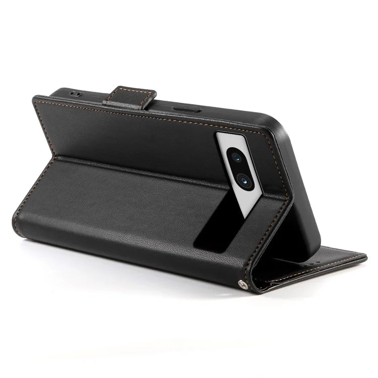 DF-010 For Google Pixel 7a Case Dual Magnetic Clasps PU Leather Flip Phone Cover