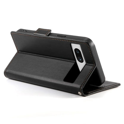 DF-010 For Google Pixel 7a Case Dual Magnetic Clasps PU Leather Flip Phone Cover