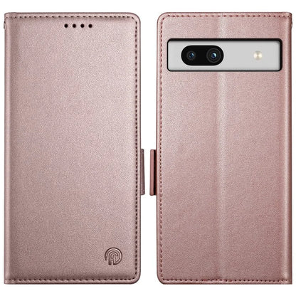 DF-010 For Google Pixel 7a Case Dual Magnetic Clasps PU Leather Flip Phone Cover