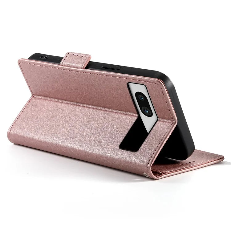 DF-010 For Google Pixel 7a Case Dual Magnetic Clasps PU Leather Flip Phone Cover