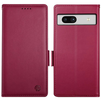 DF-010 For Google Pixel 7a Case Dual Magnetic Clasps PU Leather Flip Phone Cover