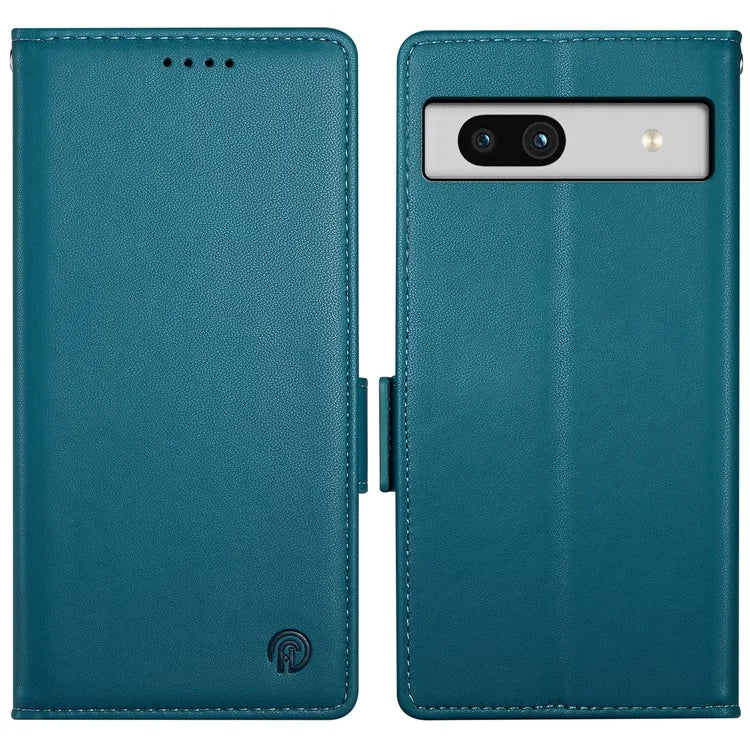 DF-010 For Google Pixel 7a Case Dual Magnetic Clasps PU Leather Flip Phone Cover