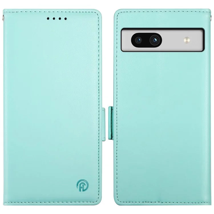 DF-010 For Google Pixel 7a Case Dual Magnetic Clasps PU Leather Flip Phone Cover