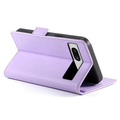 DF-010 For Google Pixel 7a Case Dual Magnetic Clasps PU Leather Flip Phone Cover