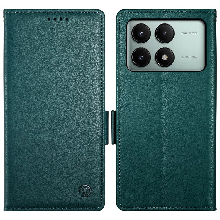 DF-010 For Xiaomi Redmi K70E 5G / Poco X6 Pro 5G Case Wallet Leather Phone Coverish Green