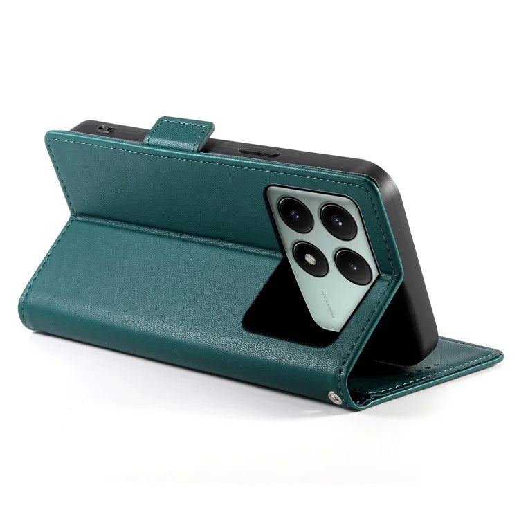 DF-010 For Xiaomi Redmi K70E 5G / Poco X6 Pro 5G Case Wallet Leather Phone Coverish Green