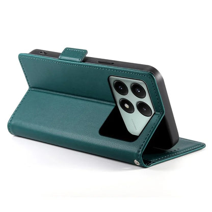 DF-010 For Xiaomi Redmi K70E 5G / Poco X6 Pro 5G Case Wallet Leather Phone Coverish Green