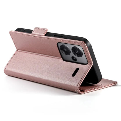 DF-010 For Xiaomi Redmi Note 13 Pro+ 5G Leather Case Side Magnetic Clasps Phone Wallet Cover