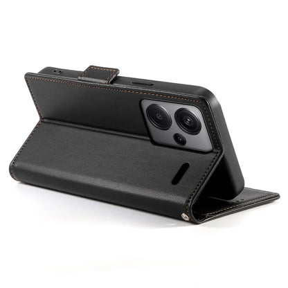 DF-010 For Xiaomi Redmi Note 13 Pro+ 5G Leather Case Side Magnetic Clasps Phone Wallet Cover